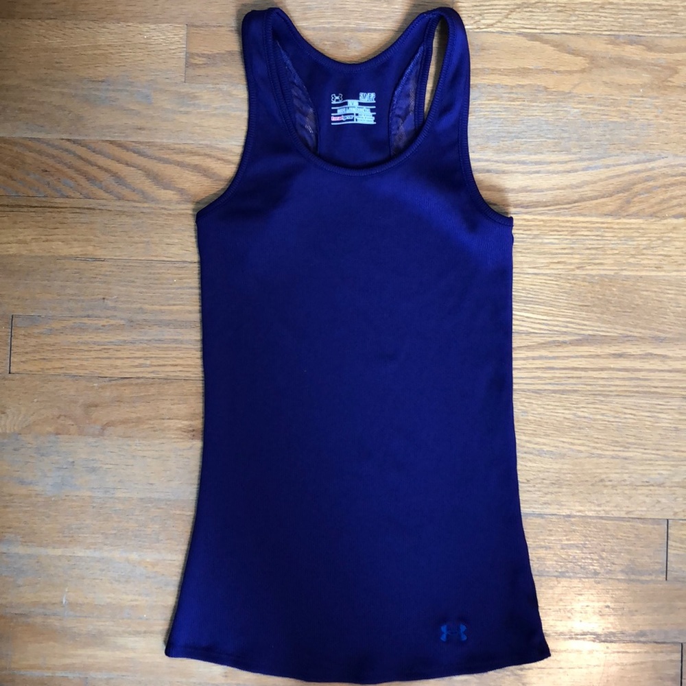 Under Armour purple athletic fitted tank top
